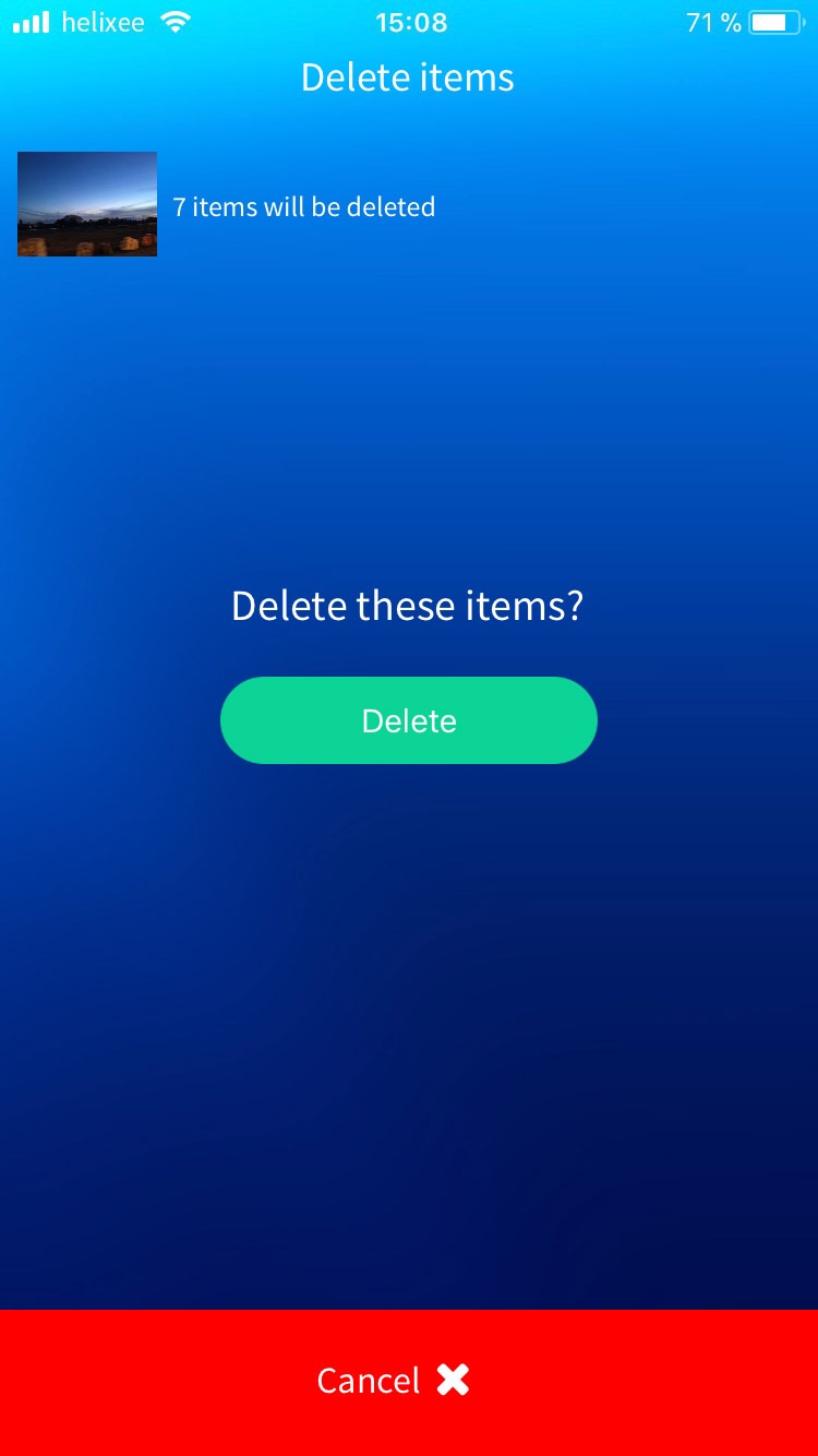 Mobile app Confirm deletion