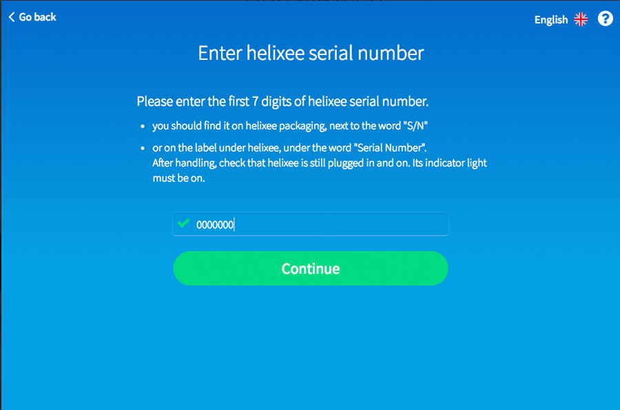 helixee installation enter serial number