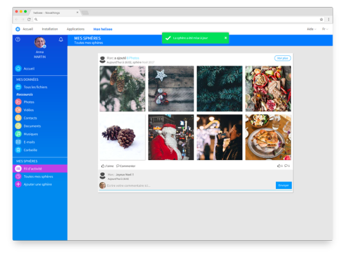 le partage des photos c'est simple avec les sphères d'helixee