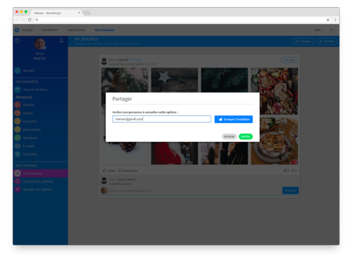 le partage des photos c'est simple avec helixee : invitez qui vous voulez